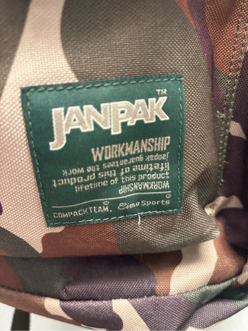 Vintage JanPak Camo Backpack in Brown, Green & Tan